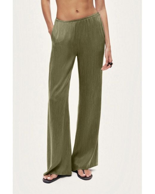 Nocturne Green Neutrals Relaxed Straight-Leg Pants