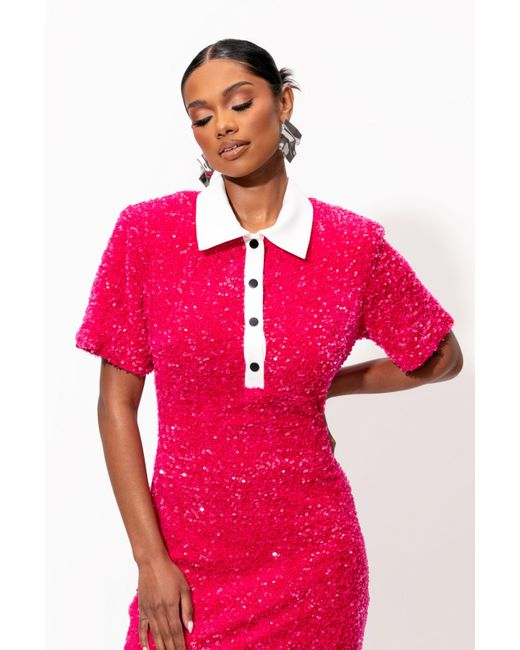 Ofuure Pink Daya Sequin Mini Dress