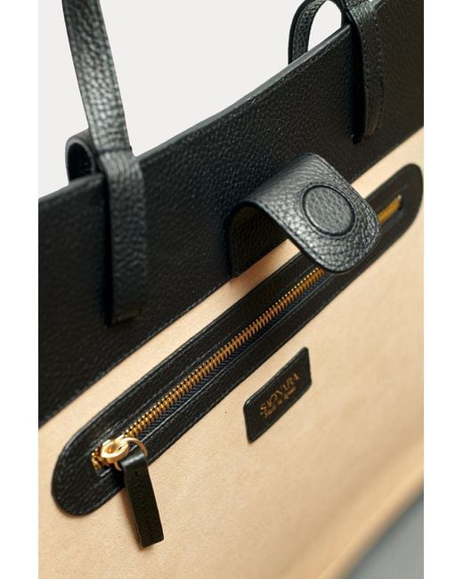 Saonara Brand Black Shopping Bag Leather