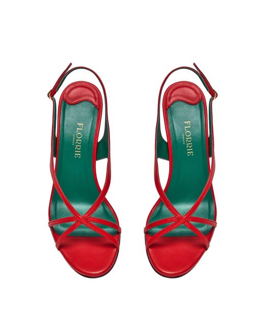 Florrie Red Matilda 75Mm Leather Strappy Sandal Phoenix