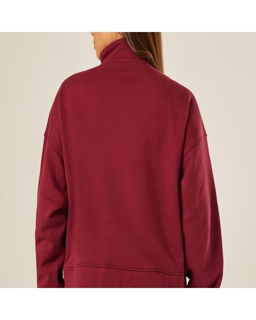 Be Athletica Red Varsity Athletica Quarter-Zip Sweatshirt