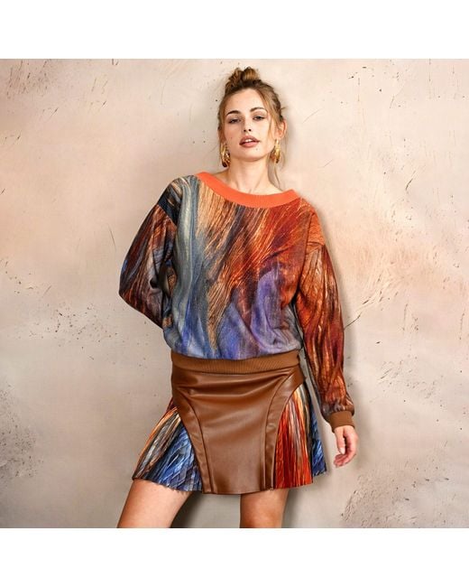 Lalipop Design Blue Sweatshirt With Print And V-Back Detail