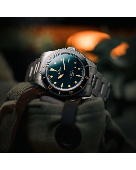 Lonard Watches Metallic Sonar Stainless Steel Oyster Bracelet Diver Watch for men
