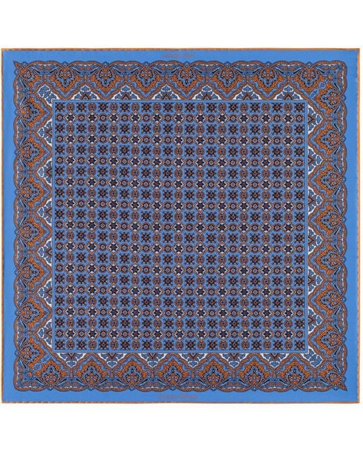 Otway & Orford Blue 'Millefiori' Silk Pocket Square for men