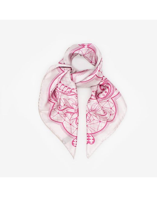 Lamberty Munich Pink Horse Festivity Midi Silk Scarf Soft Rose