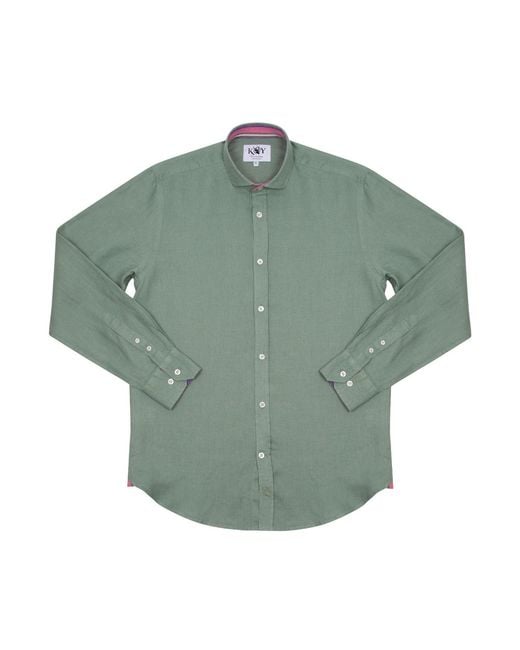Koy Clothing Green Sage Linen Shirt for men