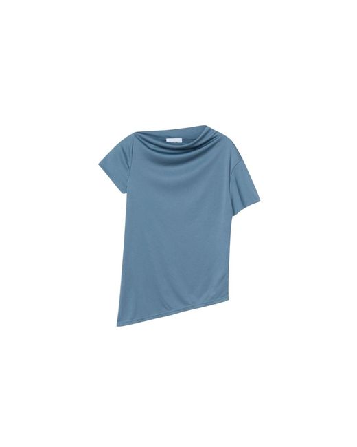 Dāl the Label Purple Asymmetrical Short Sleeve Top Raisin