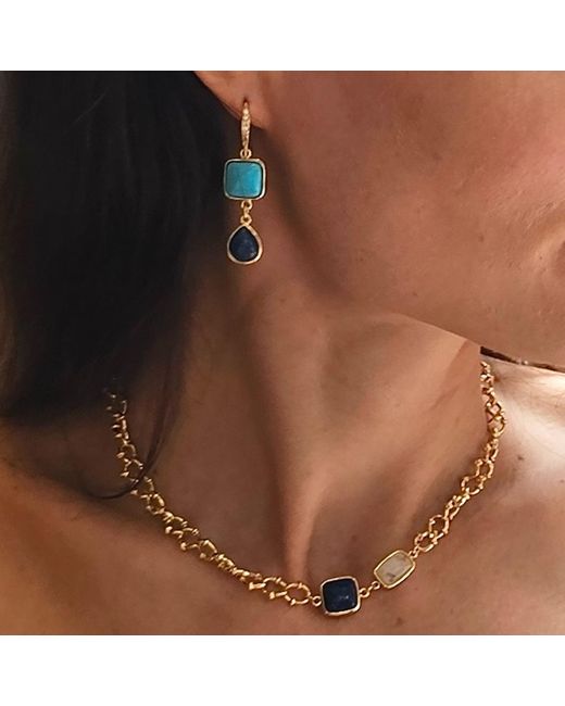 Farra Blue And Lapis Dangle Earrings