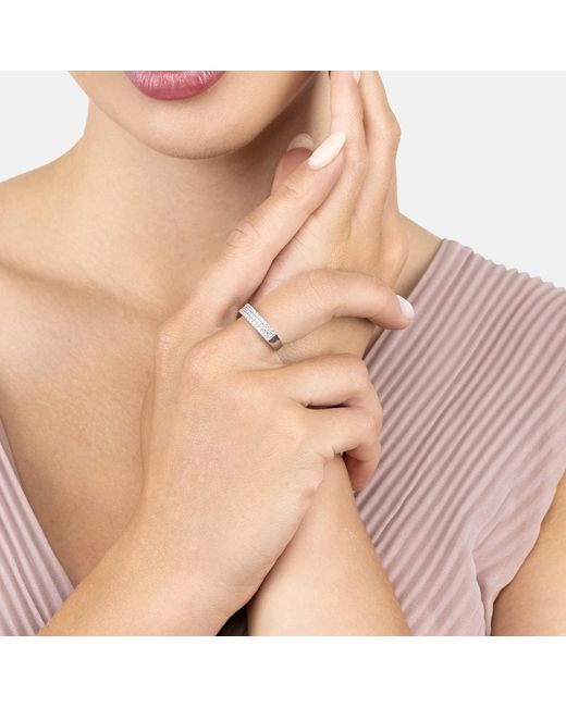 Latelita London White Charleston Art Deco Cocktail Ring