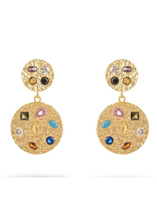 Ebru Jewelry Metallic Celestial Harmony Multi Gemstone Earrings