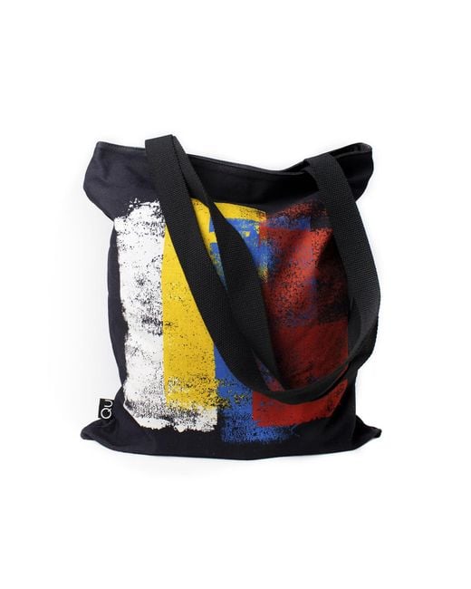 Qu Blue Colored Rollers Canvas Tote Bag