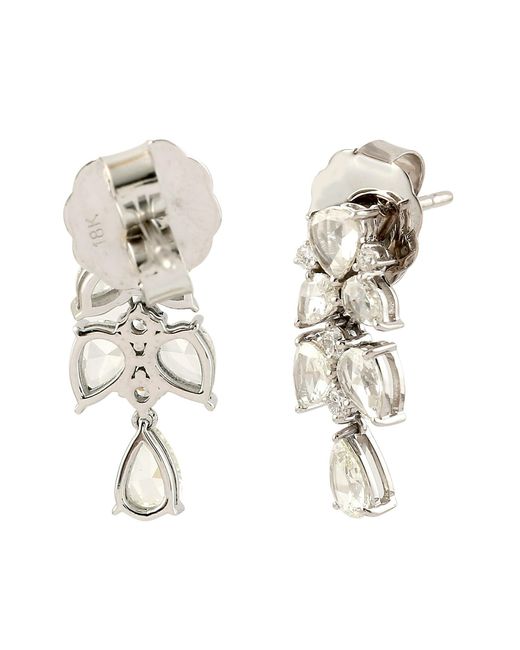 Artisan White Ice Diamond Floral Drop Earrings