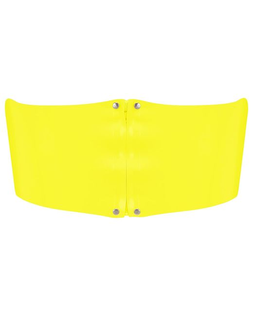Elissa Poppy Yellow Latex Crop Top