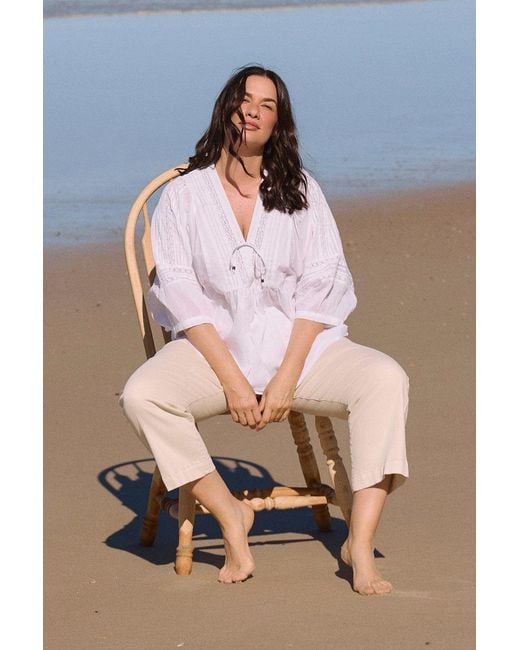 Adrift Clothing White Cairo Boho Blouse