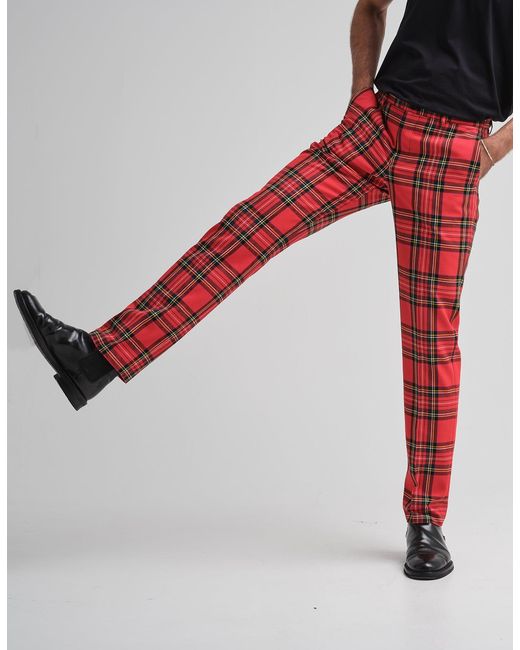 Gresham Blake Red Stewart Royal Tartan Trouser for men