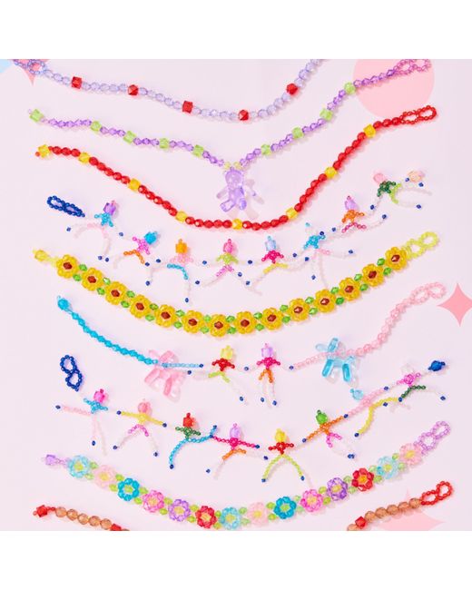 Tillie Beads Blue Skeleton Spectacle Multicolour Bead Necklace