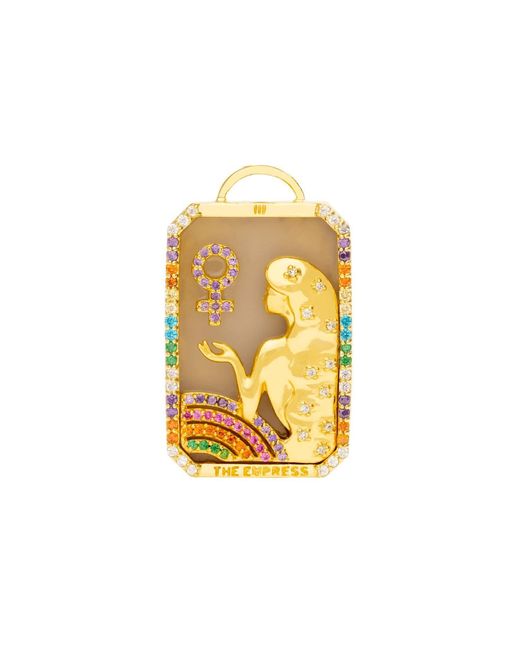 Lavani Jewels Metallic Goldplated The Empress Tarot Card Necklace