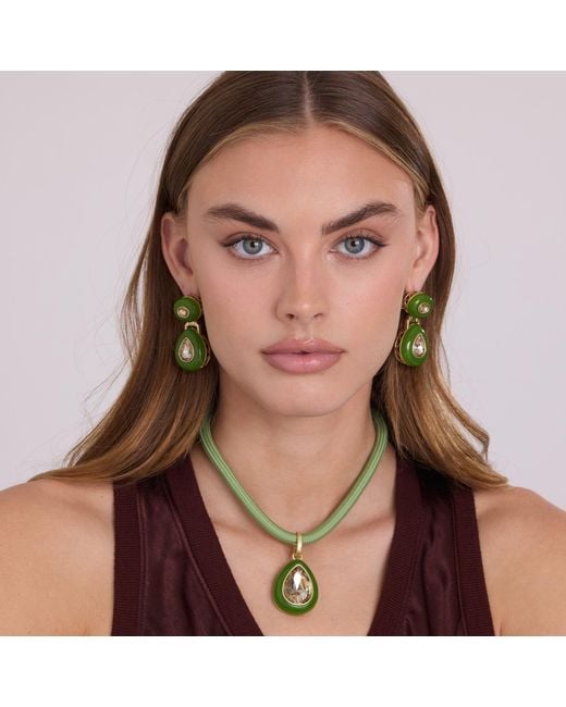 Michael Nash Jewelry Green Lena Resin And Light Topaz Earrings