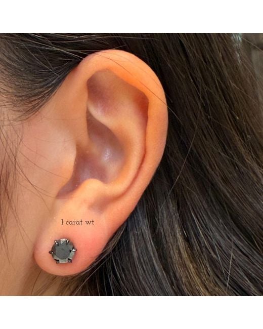 Jagged Halo Jewelry Black Diamond Stud Earrings
