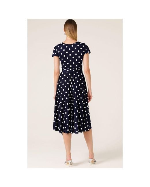 SACHA DRAKE Blue Reverse Wrap Midi Dress