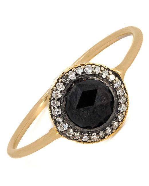 Ebru Jewelry Black Rose Cut Diamonds Solid Gold Fine Ring