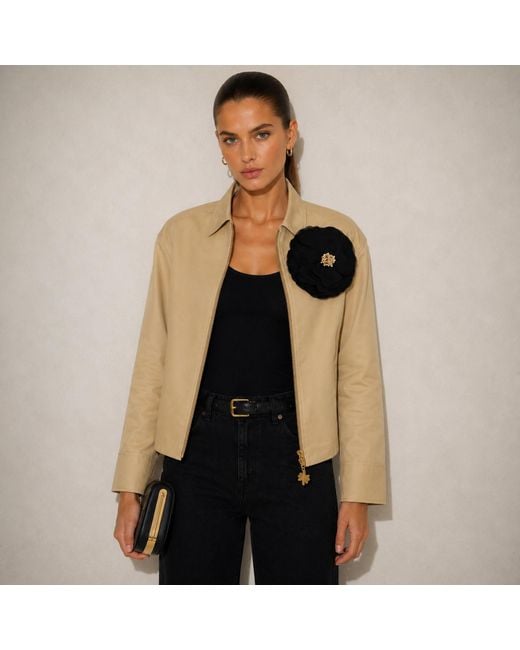 House of Laines London Natural Neutrals Laines Couture Hand Embellished Organza Flower Trench