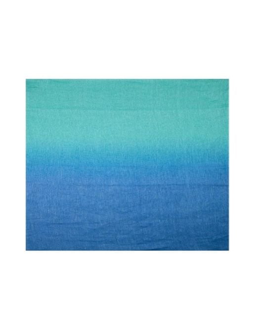 Saachi Blue Linen Ombré Aqua Scarf