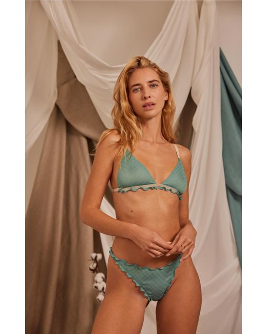 SAETA Paris Blue Silk Tanga Brief