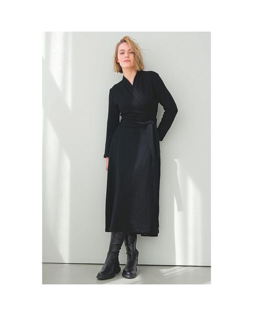 Marianna Déri Black Knitted Wrap Dress