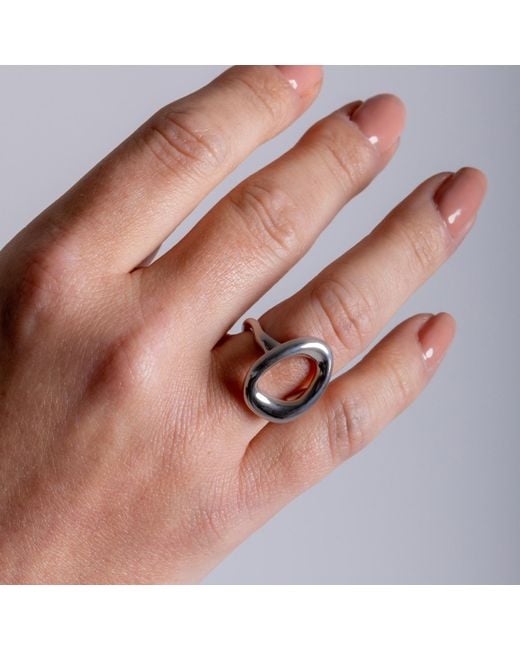 Lucy Quartermaine Metallic Open Volcan Ring