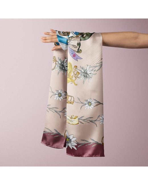 Lamberty Munich Pink The Mystical Edelweiss Silk Scarf
