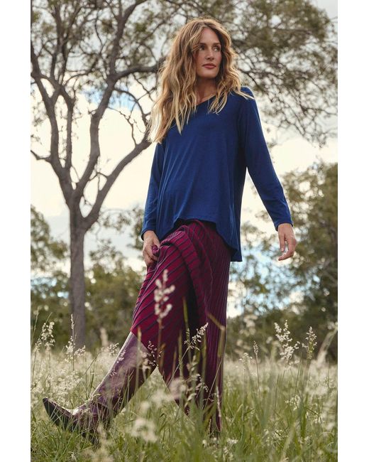 Adrift Clothing Blue Long Sleeve Swing Tee