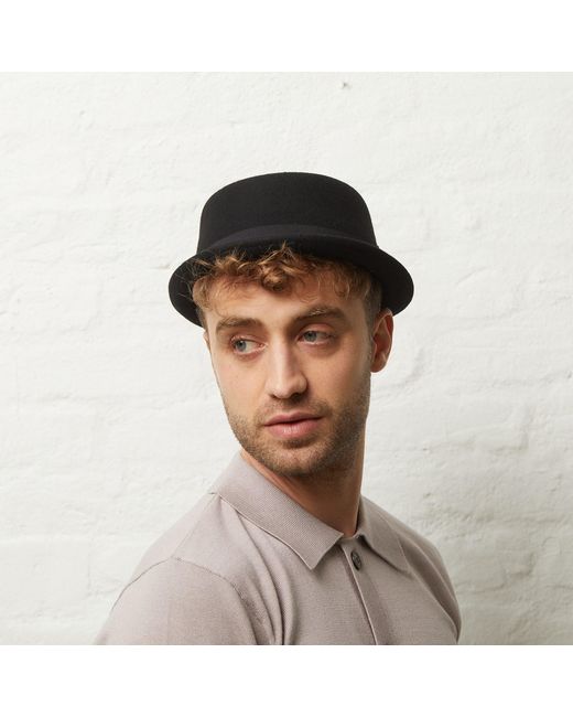 Dasmarca Hats Black Jack Felt Skimpy Brim Short Brim Rude Boy Mod Style Porkpie Hat for men