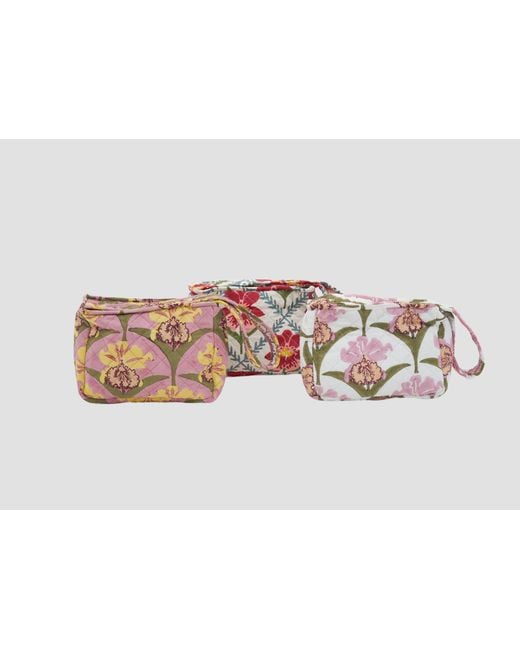 Manuela Cabrales Pink Trianae Block Print Shoulder Bag