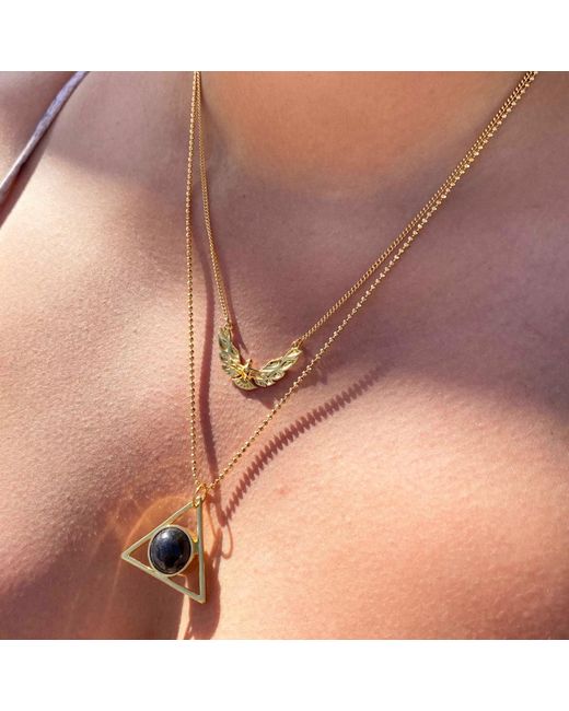 Glamrocks Jewelry Blue Two Faced Double Sided Necklace- Adventurine, Moonstone