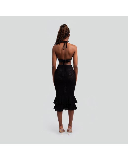 Maui X Lolita Black Cassandra Lace Knit Two-Piece Set