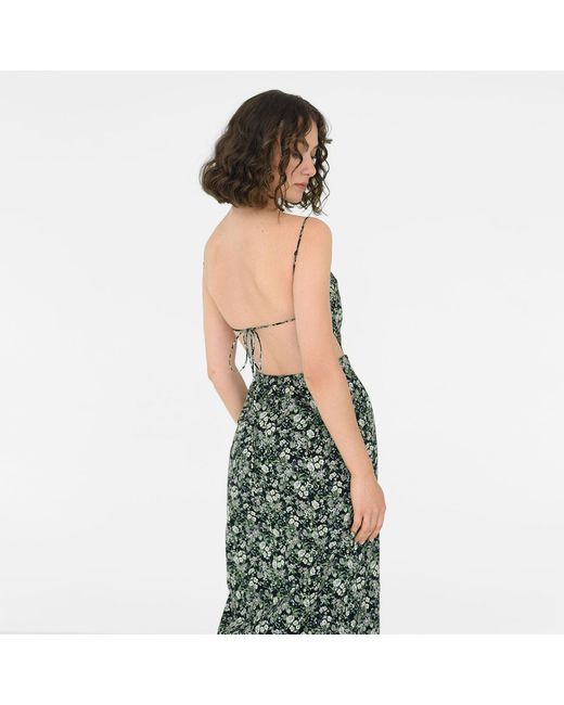 NUAJE NUAJE Green Felicia Floral-Print Openback Dress