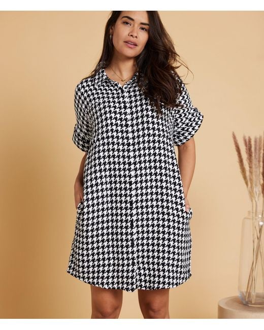 Known Supply Black Flannel Shirt Dress