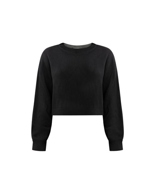 Known Supply Black Drop Shoulder Cropped Sweater
