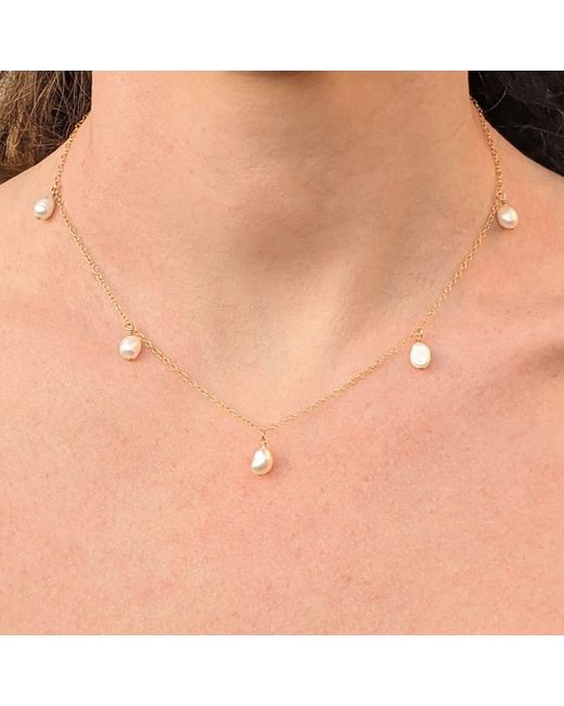 Kiri & Belle White Annalise Five Pearl Sterling Necklace
