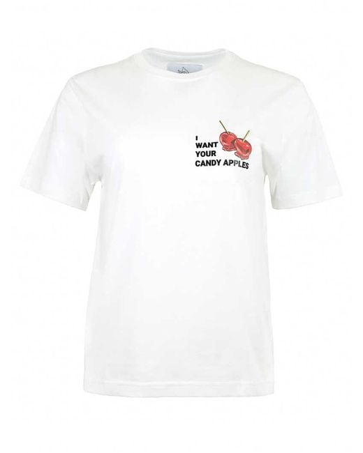 blonde gone rogue White Candy Apples Graphic Print T-Shirt, Organic Cotton