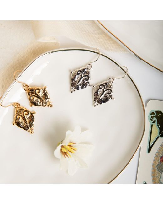 Seven Saints Metallic Aries Vintage-Style Dangle Earrings, Plated