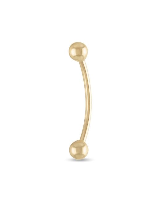 Zahav Jewelry Metallic 10K Solid 18G 12Mm Long Belly Ring