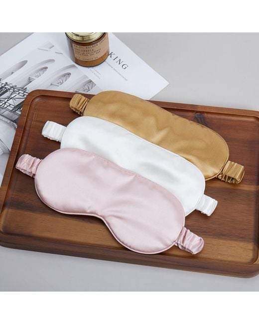 Soft Strokes Silk White Pure Mulberry Silk Eye Mask Set Of Two