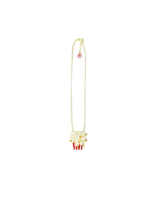 Gissa Bicalho White Acrylic Handmade Necklace Pop Up