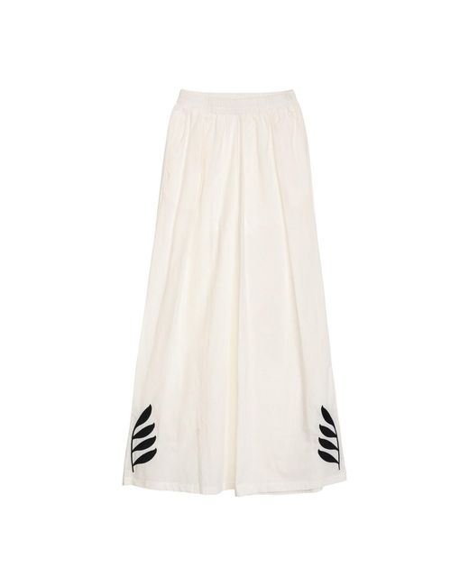 Tantra Spain Sl White Set Of Trousers And Top With Embroidery On Sleeves