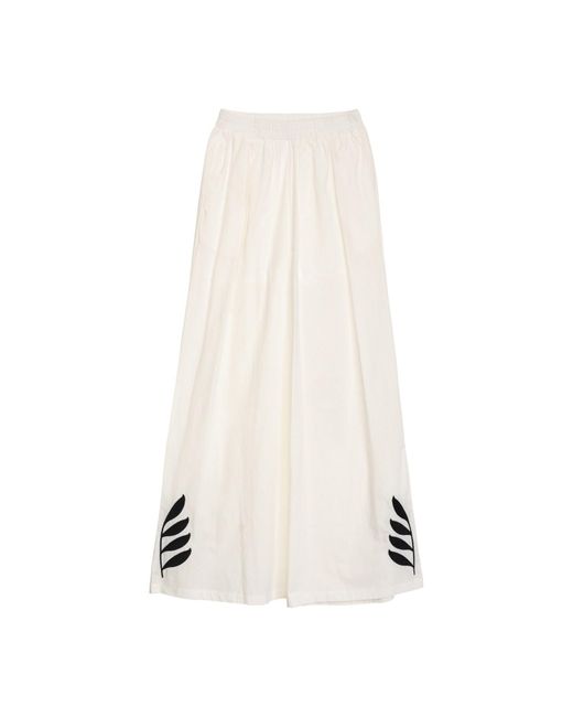 Tantra Spain Sl White Set Of Trousers And Top With Embroidery On Sleeves