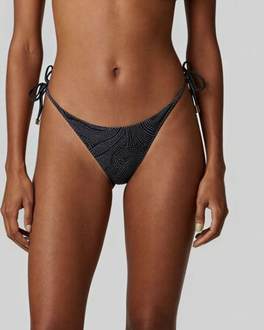Lords of Harlech Blue Samara Crochet Paisley Caviar Bikini Bottom
