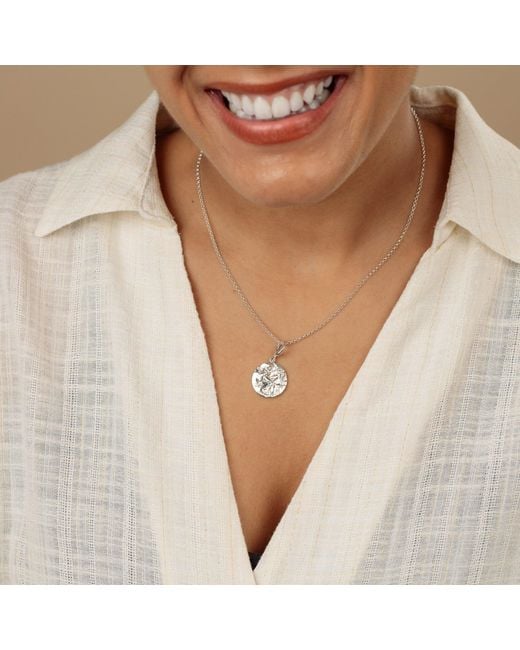 Lily Charmed White Sterling Aquarius Zodiac Charm Necklace
