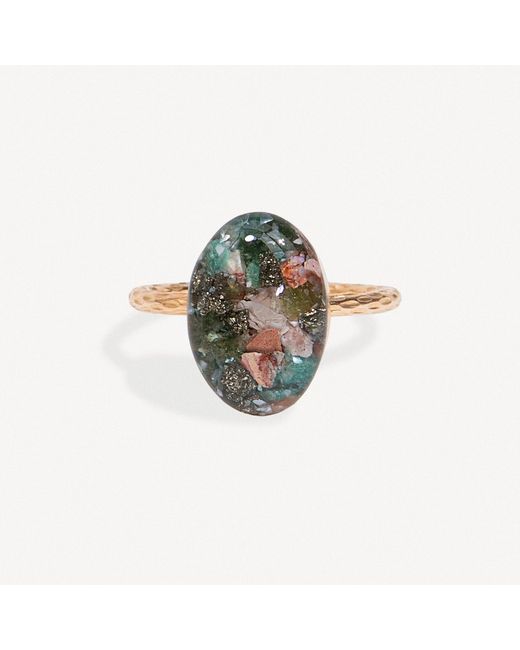 Kate Koel Green Gemstone Oval Statement Ring